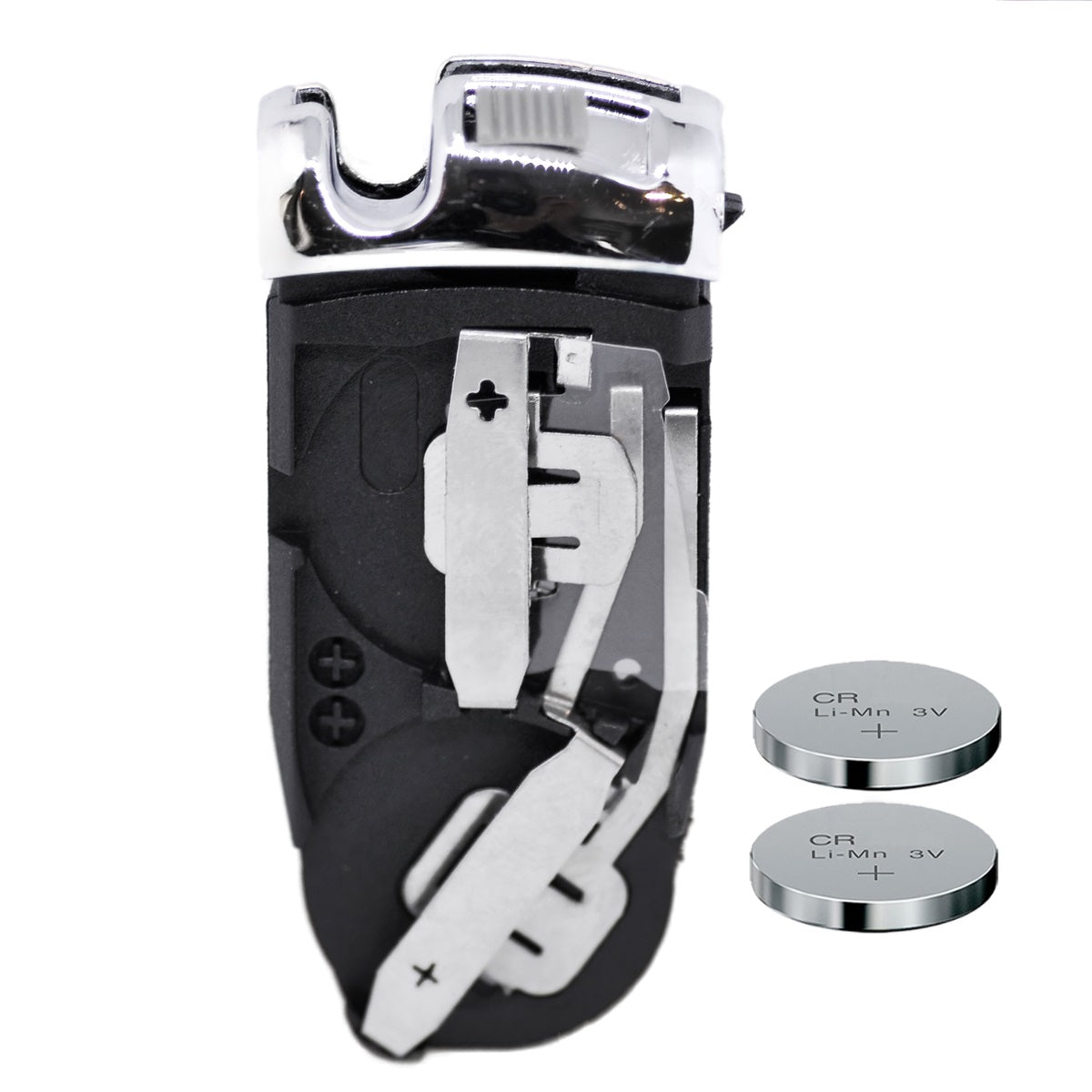 Auto Schlüssel Funk Fernbedienung 1x Batteriehalter + 2X CR2025 Batterie kompatibel mit Mercedes Benz