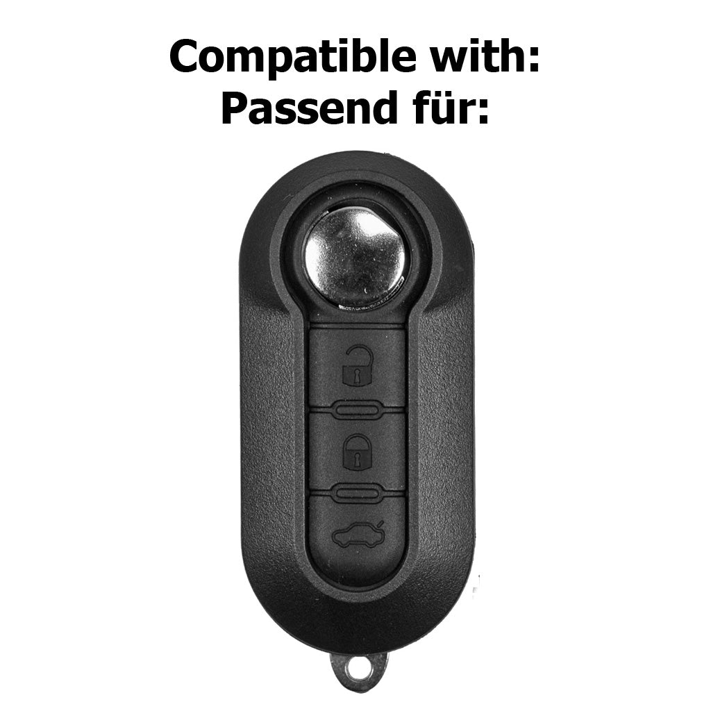 Auto Schlüssel Hülle Silikon Schutz Cover Pink kompatibel mit FIAT Ducato 500 Punto Peugeot Boxer Citroen Jumper Qubo Doblo Bravo 500C 500L OPEL Combo D 3 Tasten Klappschlüssel