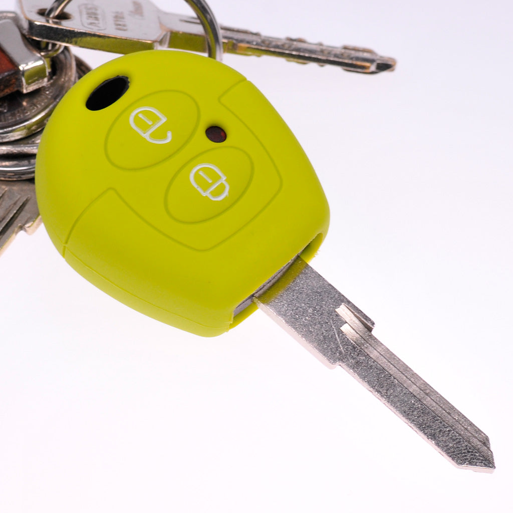 2x Auto Schlüssel Silikon Schutz Hülle Apfelgrün kompatibel mit VW SEAT Skoda T4 Fox Sharan Polo Cordoba 2 Tasten Funk Fernbedienung