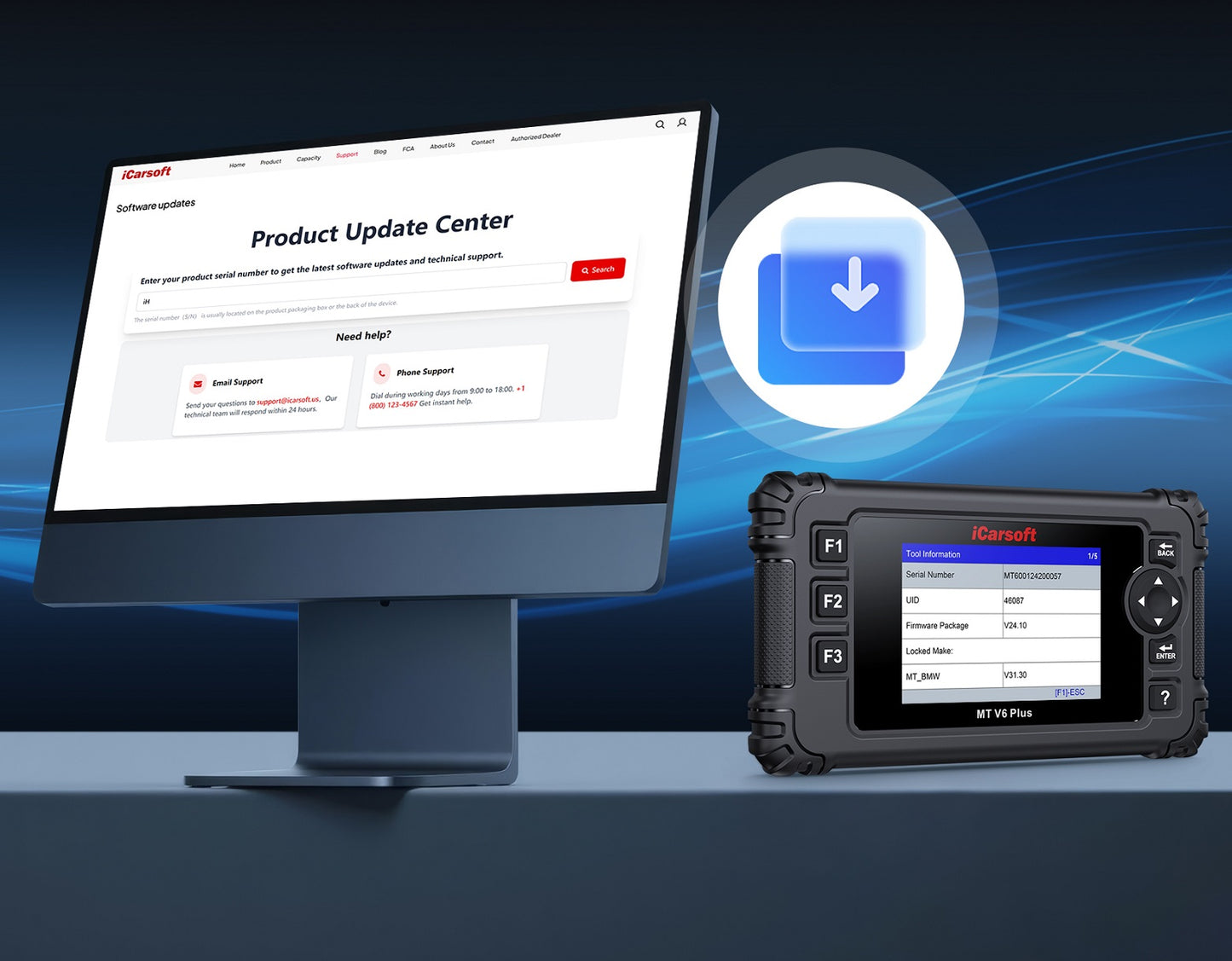iCarsoft MT PRO Mini OBD2 UNIVERSAL Diagnosegerät kompatibel mit 20+ Motorrad Motor Roller ATV Marken inkl. aller Adapter & kostenlose Updates