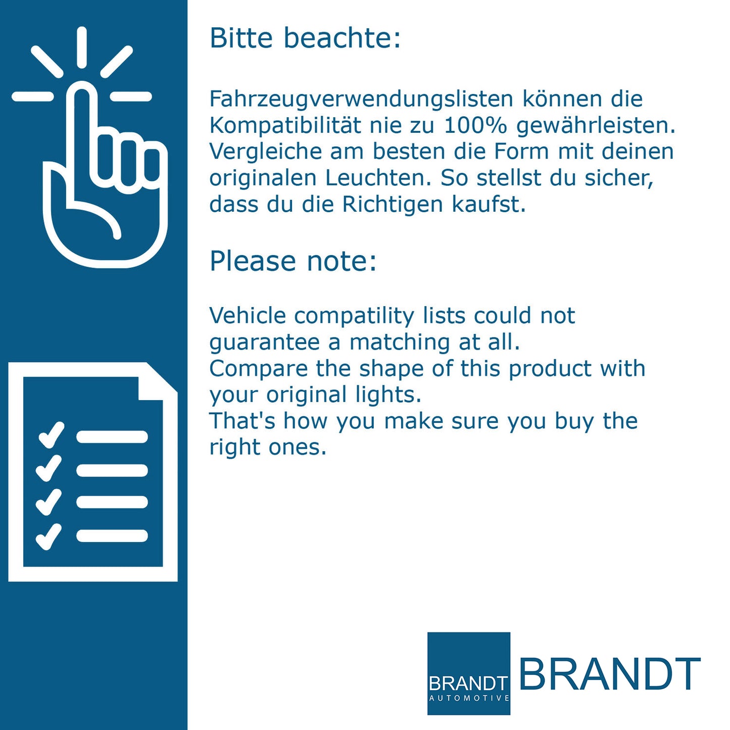 BRANDT AUTOMOTIVE Kennzeichenleuchte LED kompatibel mit Dacia Logan I Lim. MCV 12-20 Logan II 12-20 Sandero II 12-20 Renault Symbol III 13-20