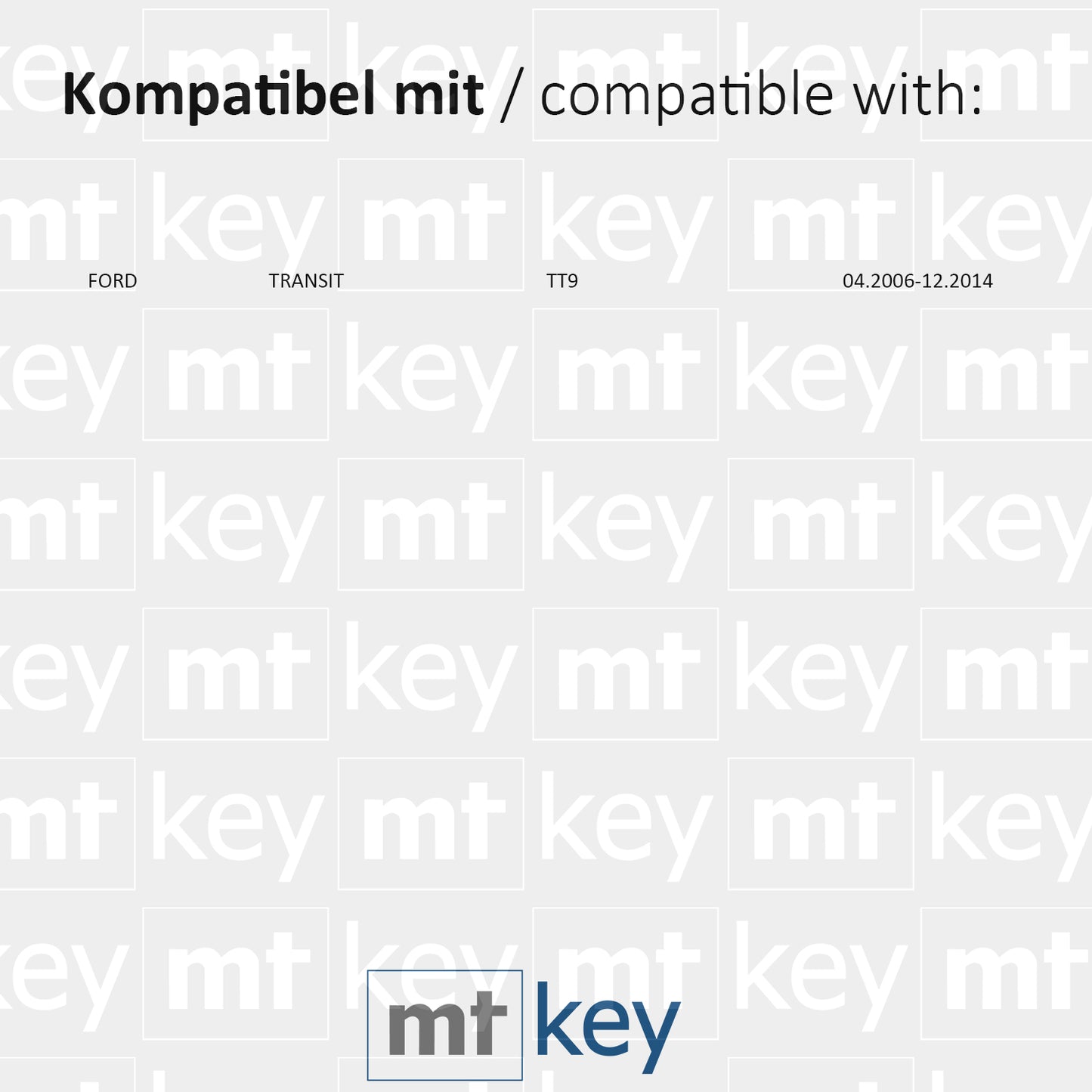 MT-KEY 3 Tasten Funk Schlüssel Fernbedienung 434MHZ kompatibel mit Ford Transit TT9 2006-2014 433MHZ Autoschlüssel