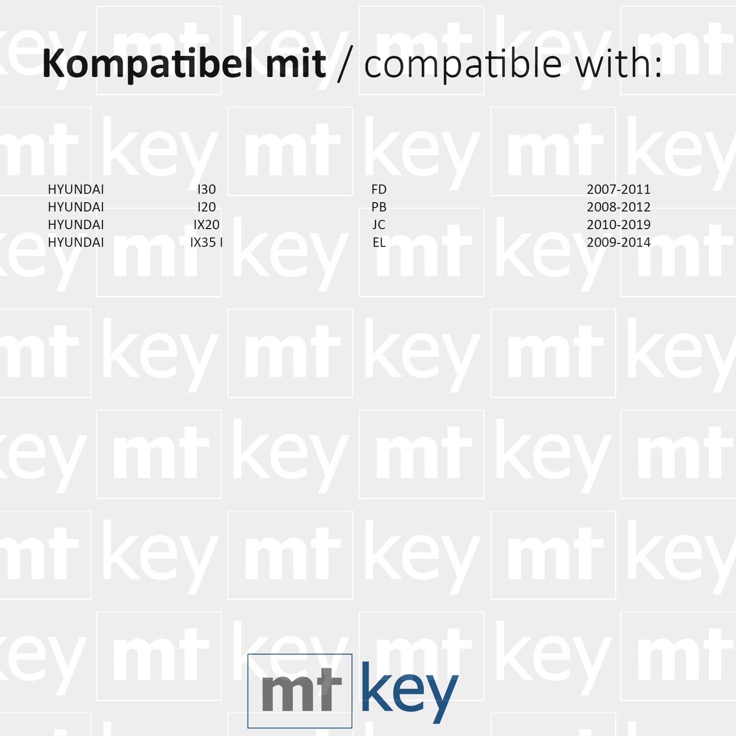 MT-KEY Funk Schlüssel 434MHZ kompatibel mit Hyundai iX35 EL 09-14 iX20 JC 10-19 i20 PB 08-12 i30 FD 07-11 433MHZ 3 Tasten Klappschlüssel