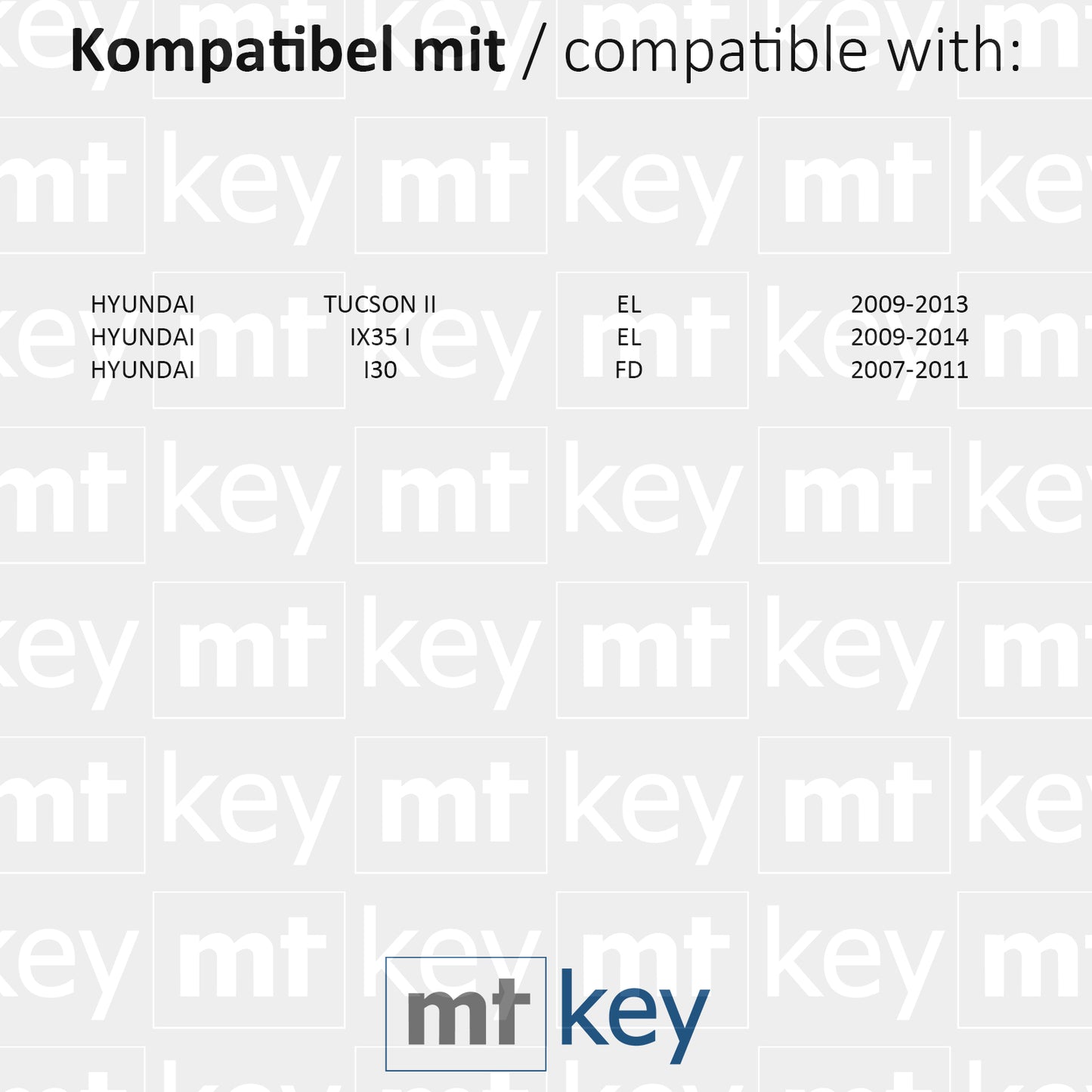 MT-KEY Funk Schlüssel 434MHZ kompatibel mit Hyundai Tucson II EL 09-13 iX35 I EL 09-14 i30 FD 07-11 433MHZ Klappschlüssel