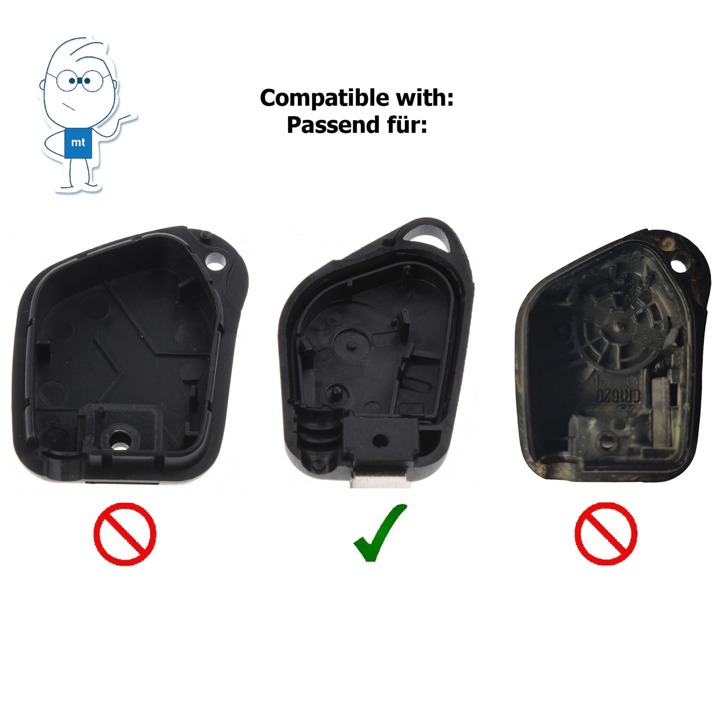 Auto Funk Schlüssel Fernbedienung 1x Gehäuse 1 Taster + 1x Rohling kompatibel mit Citroen Saxo Peugeot 106 306
