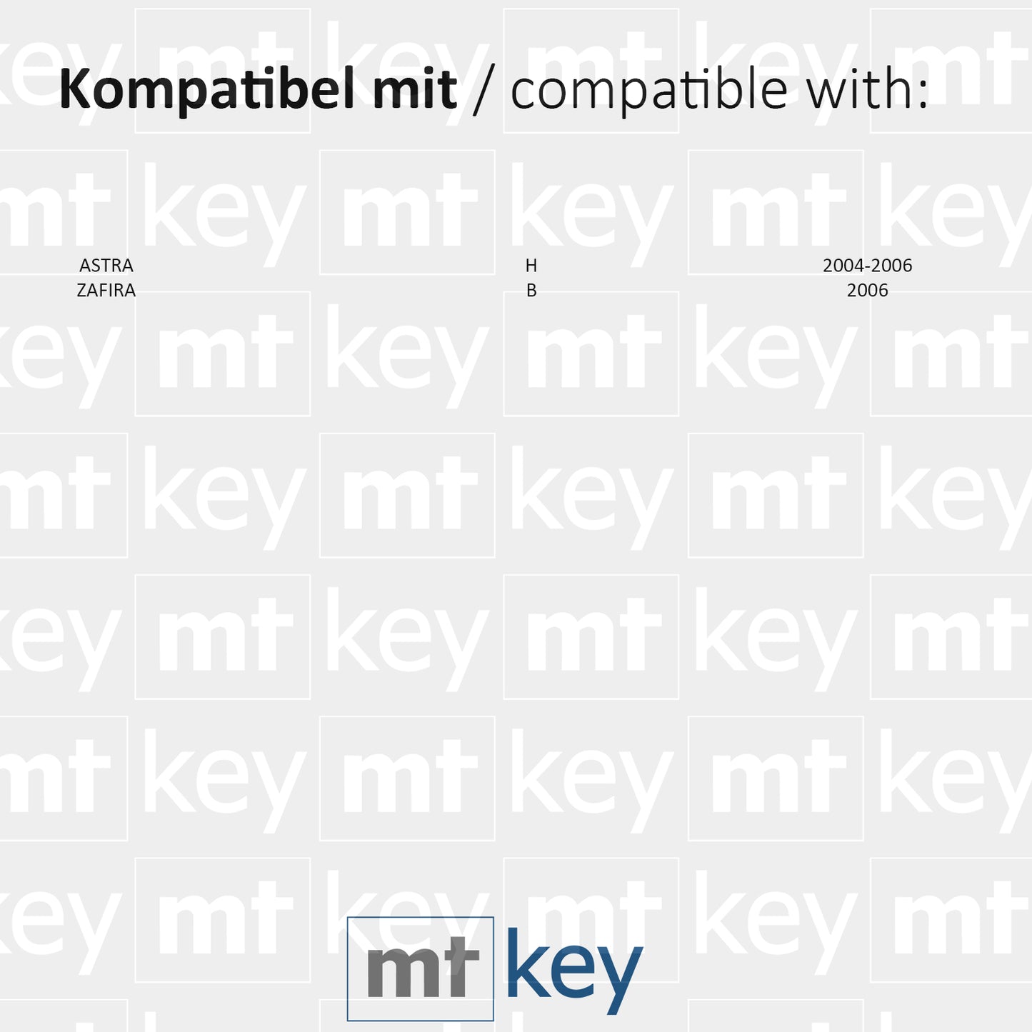 MT-KEY 2 Tasten Funk Fernbedienung 434MHZ 2 Tasten Autoschlüssel kompatibel mit Opel Astra H 04-06 Zafira B 2006 433MHZ Funk Schlüssel