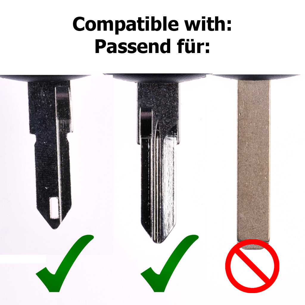 Repair Reparatur Satz Auto Schlüssel Gehäuse Funkschlüssel 1x Gehäuse + 1x passende Schraube + 1x Mikrotaster + 2X CR2016 Batterie kompatibel mit Renault