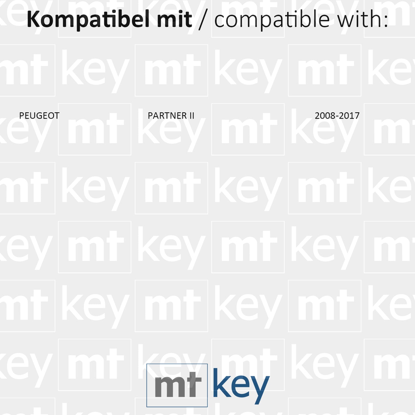 MT-KEY Funk Schlüssel VA2 VA6 434MHZ PCF7961 ASK kompatibel mit Peugeot Partner II 2008-2017 433MHZ Funk Fernbedienung