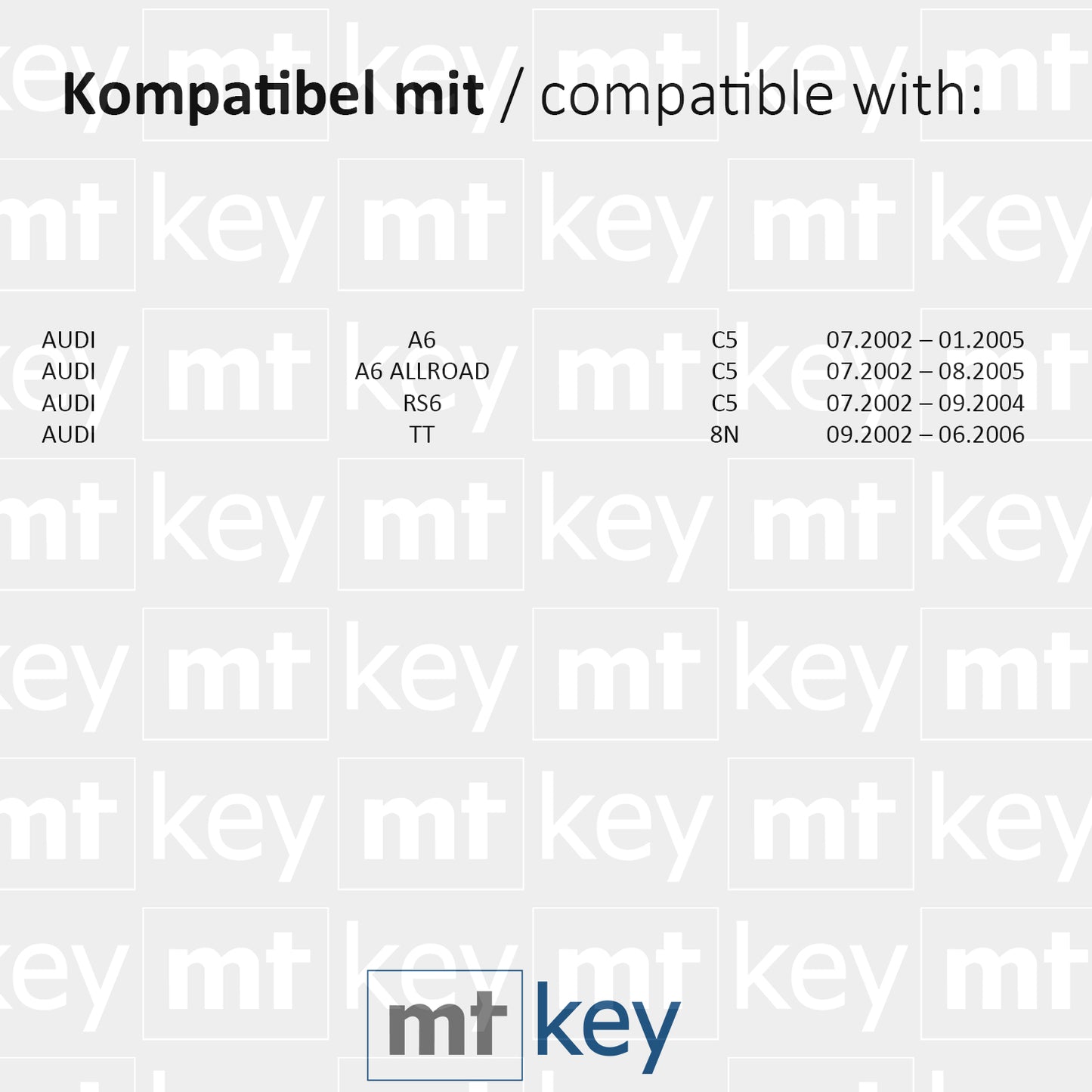 MT-KEY Funk Schlüssel 434MHZ Fernbedienung ID48 kompatibel mit Audi A6 C5 A6 Allroad RS6 TT 8N 4D0837231K 433MHZ Klappschlüssel