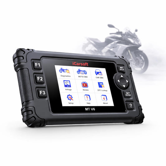 iCarsoft OBD2 Diagnosegerät Scanner MT V6 kompatibel mit APRILIA Motorräder inkl. Adapter & kostenlose Updates