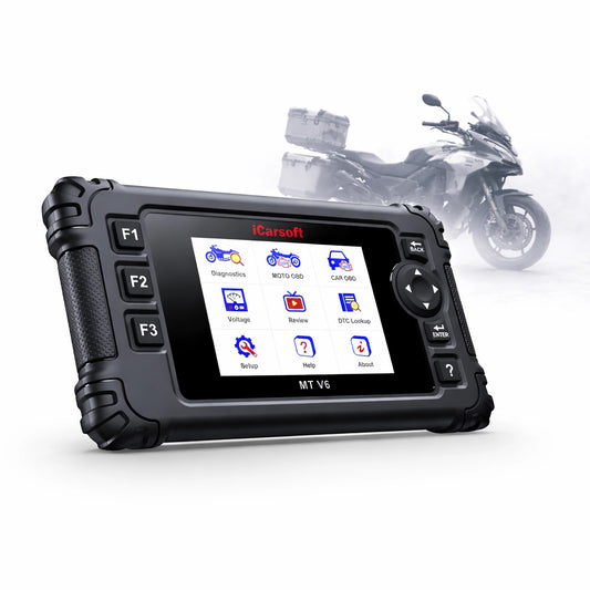 iCarsoft OBD2 Diagnosegerät Scanner MT V6 kompatibel mit BENELLI Motorräder inkl. Adapter & kostenlose Updates
