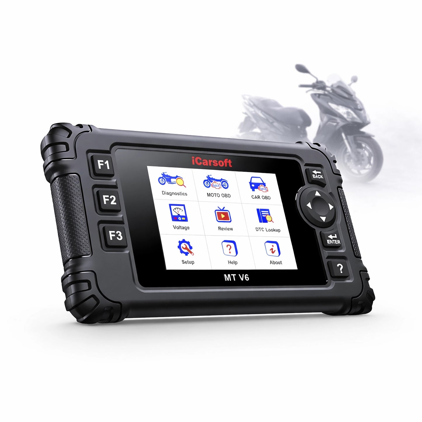 iCarsoft OBD2 Diagnosegerät Scanner MT V6 kompatibel mit PGO Motor Roller inkl. Adapter & kostenlose Updates