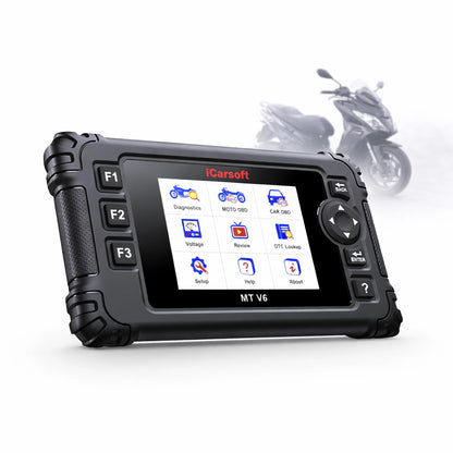 iCarsoft OBD2 Diagnosegerät Scanner MT V6 kompatibel mit PGO Motor Roller inkl. Adapter & kostenlose Updates