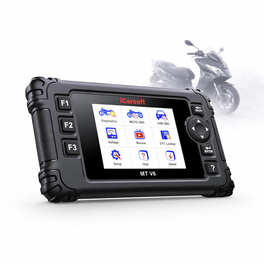 iCarsoft OBD2 Diagnosegerät Scanner MT V6 kompatibel mit PGO Motor Roller inkl. Adapter & kostenlose Updates