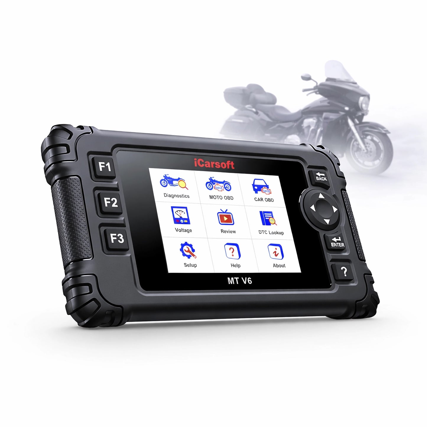 iCarsoft OBD2 Diagnosegerät Scanner MT V6 kompatibel mit VICTORY Motorräder inkl. Adapter & kostenlose Updates