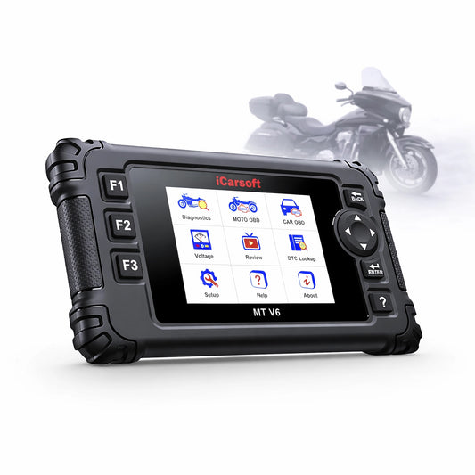 iCarsoft OBD2 Diagnosegerät Scanner MT V6 kompatibel mit VICTORY Motorräder inkl. Adapter & kostenlose Updates