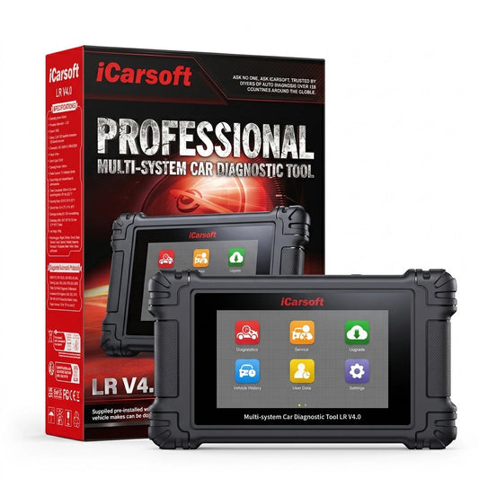 iCarsoft LR V4.0 OBD2 Diagnosegerät kompatibel mit Land Rover Jaguar inkl. 2 weitere Marken GRATIS, CAN-FD, DoIP, Service-Reset inkl. freie Updates