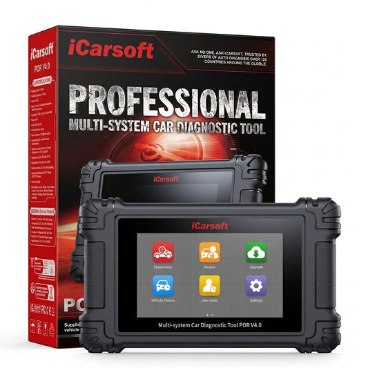 iCarsoft POR V4.0 OBD2 Diagnosegerät kompatibel mit Porsche inkl. 2 weitere Marken GRATIS, CAN-FD, DoIP, Service-Reset inkl. kostenlose Updates