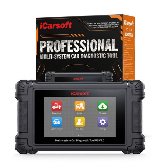 iCarsoft US V4.0 OBD2 Diagnosegerät kompatibel mit Ford GM Chrysler & US-Modelle – Profi-Scanner mit CAN-FD, DoIP, Service-Reset inkl. Updates