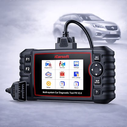 iCARSOFT OBD2 DIAGNOSEGERÄT SCANNER FR V 2.0 kompatibel mit Citroen Peugeot Renault Dacia inkl. kostenlose Updates