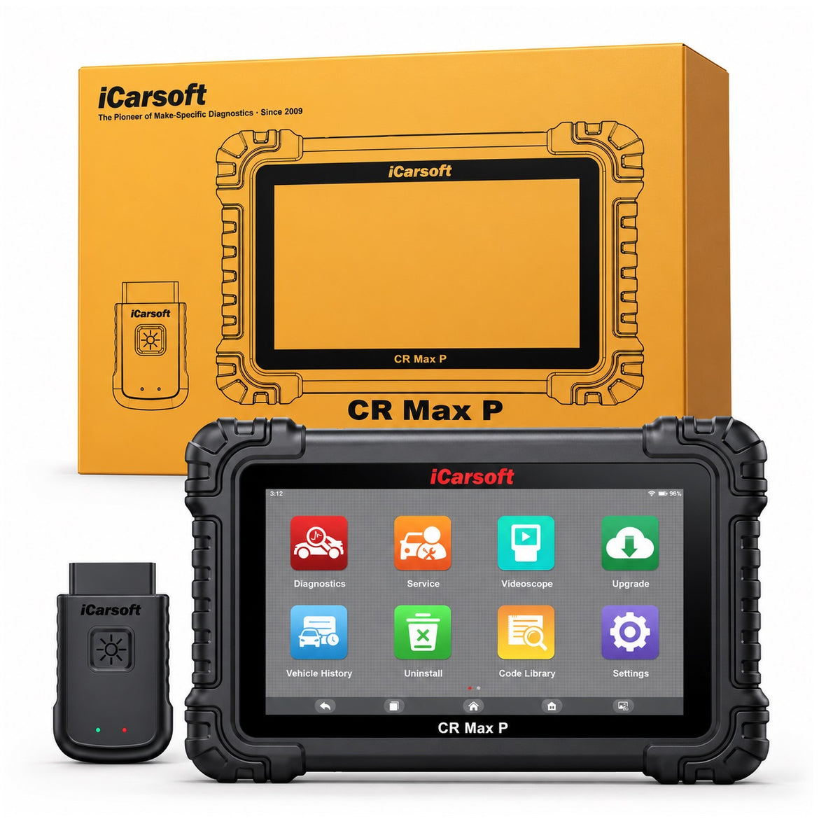 iCarsoft CR Max P OBD2 Diagnosegerät für 58+ Marken, 10" Touchscreen, ECU Coding, CAN-FD & DoIP, 50 Servicefunktionen inkl. Updates