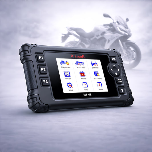 OBD2 Diagnosegerät Scanner iCarsoft MT V6 kompatibel mit SUZUKI Motorräder inkl. Adapter & kostenlose Updates