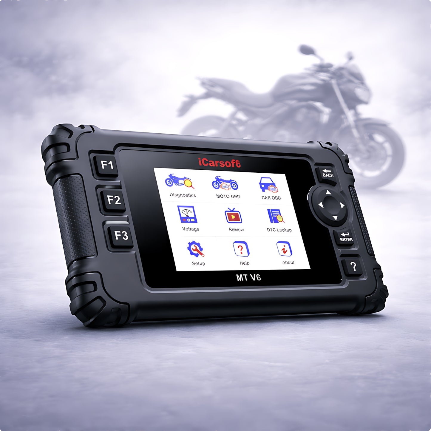 OBD2 Diagnosegerät Scanner iCarsoft MT V6 kompatibel mit TRIUMPH Motorräder inkl. Adapter & kostenlose Updates