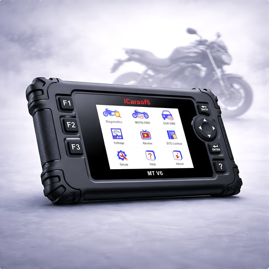 OBD2 Diagnosegerät Scanner iCarsoft MT V6 kompatibel mit TRIUMPH Motorräder inkl. Adapter & kostenlose Updates