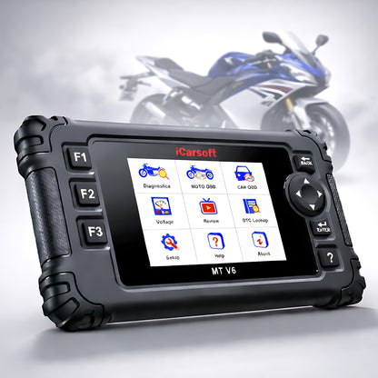OBD2 Diagnosegerät Scanner iCarsoft MT V6 kompatibel mit Yamaha Motorräder inkl. Adapter & kostenlose Updates