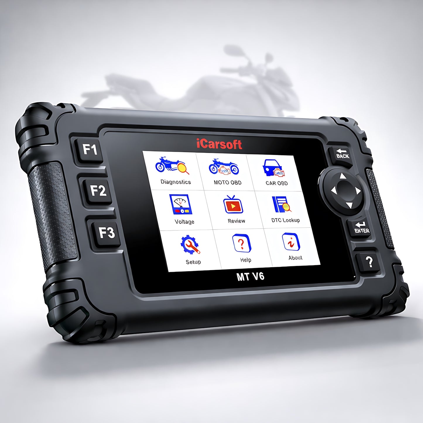 OBD2 Diagnosegerät Scanner iCarsoft MT V6 kompatibel mit Honda Motorräder inkl. Adapter & kostenlose Updates