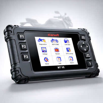 OBD2 Diagnosegerät Scanner iCarsoft MT V6 kompatibel mit Honda Motorräder inkl. Adapter & kostenlose Updates