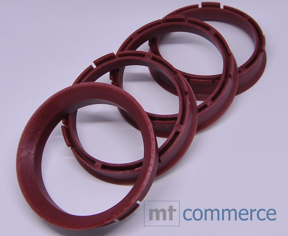 4X Zentrierringe 66,45 x 57,1 mm rot Felgen Ringe Made in Germany