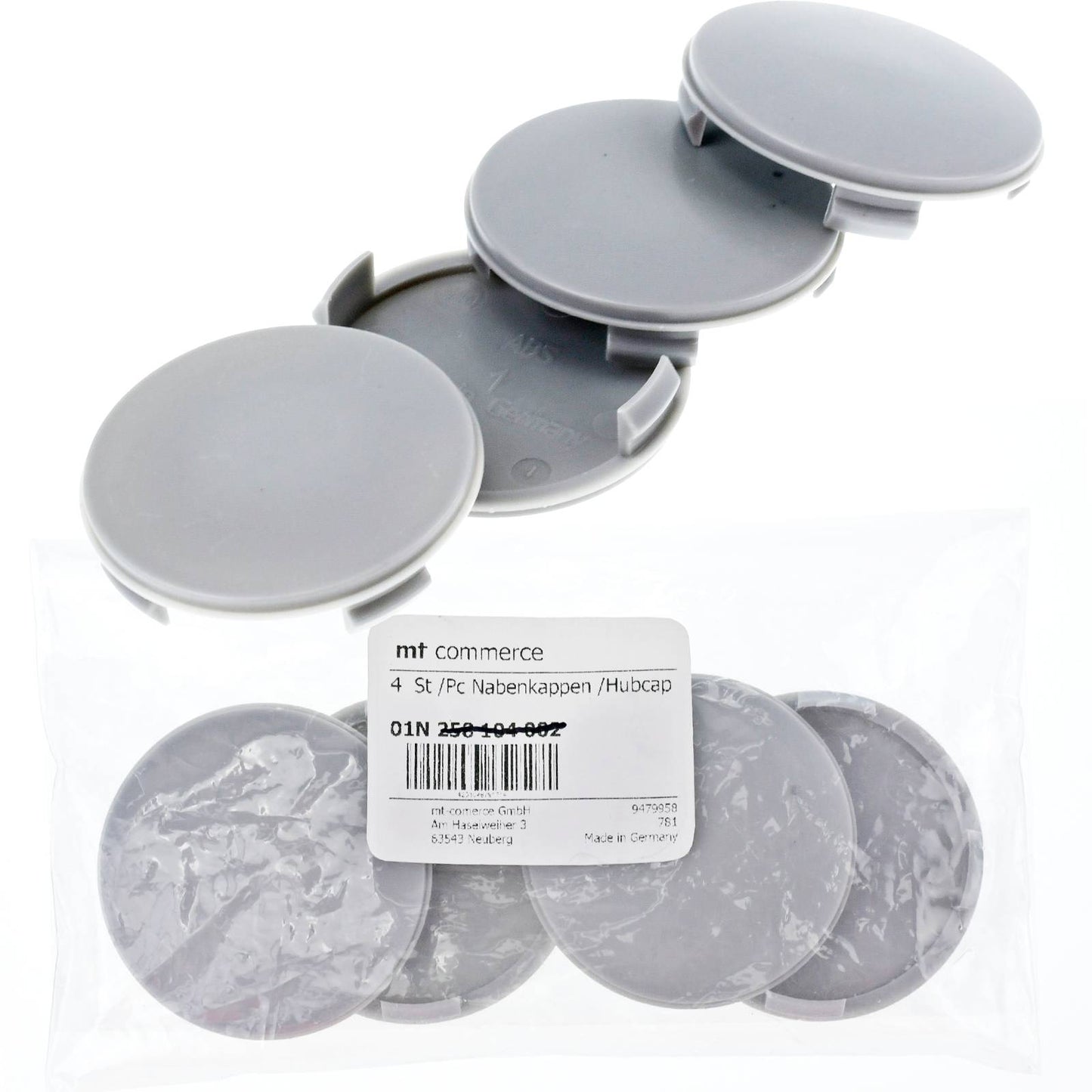 4X 60mm Nabenkappen Felgen Deckel Kappen Grau Gewölbt kompatibel mit Alutec Rial Anzio