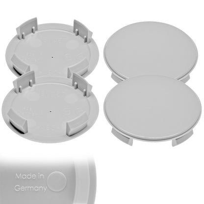 4X 56,5mm Nabenkappen Felgen Deckel Radnaben Kappen Grau Gewölbt kompatibel mit Smart 451 453