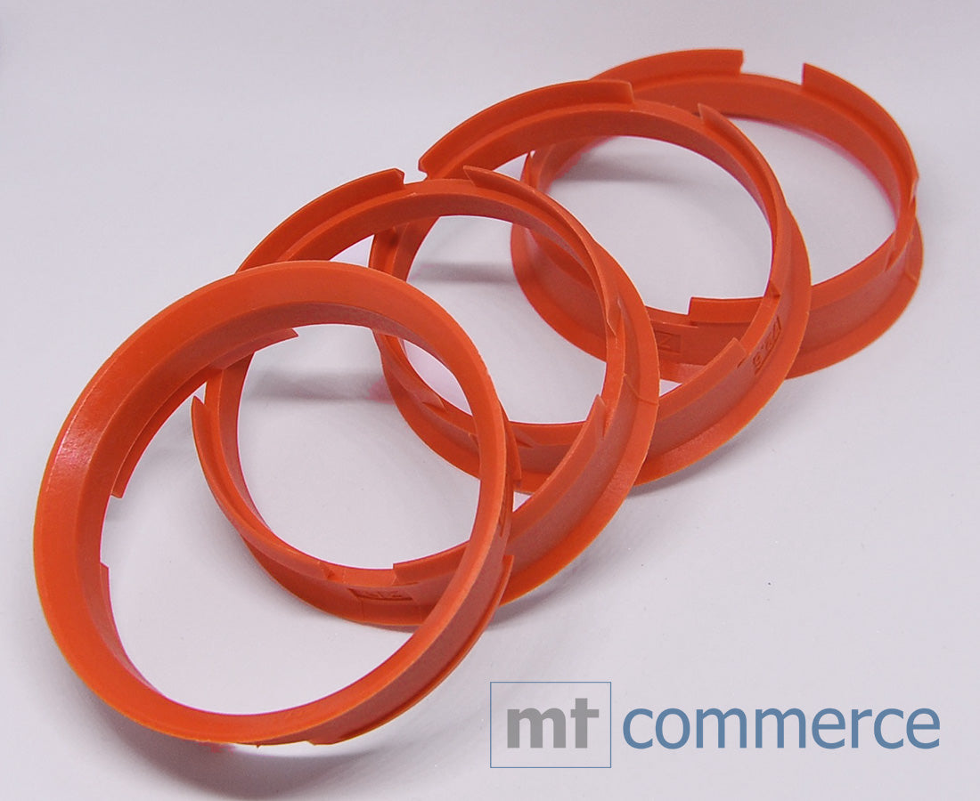 4X Zentrierringe 72,6 x 67,1 mm orange Felgen Ringe Made in Germany