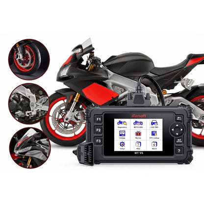 iCarsoft OBD2 Diagnosegerät Scanner MT V6 kompatibel mit APRILIA Motorräder inkl. Adapter & kostenlose Updates