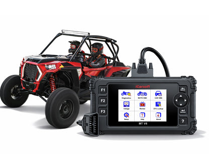 iCarsoft OBD2 Diagnosegerät Scanner MT V6 kompatibel mit POLARIS ATVs inkl. Adapter & kostenlose Updates