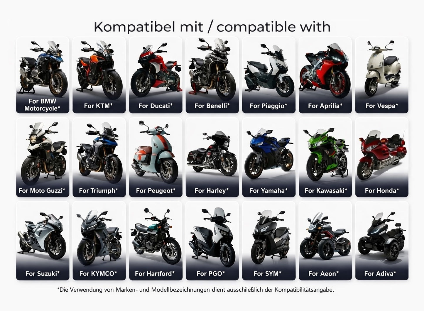 iCarsoft MT PRO Mini OBD2 UNIVERSAL Diagnosegerät kompatibel mit 20+ Motorrad Motor Roller ATV Marken inkl. aller Adapter & kostenlose Updates