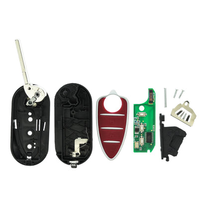 Funk Schlüssel Klappschlüssel 434MHZ ASK +Transponder ID46 PCF7946 PCF7926 +Rohling SIP22 3 Tasten kompatibel mit Alfa Romeo Giulietta 940 10-21 Autoschlüssel