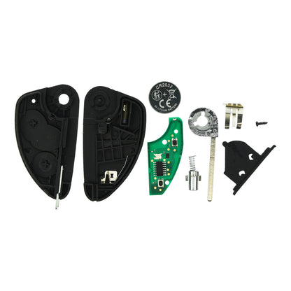 Funk Schlüssel Klappschlüssel 434MHZ ASK +Transponder ID48 +Rohling SIP22 2 Tasten kompatibel mit Alfa Romeo 147 00-10 156 03-06 GT 03-10 Autoschlüssel