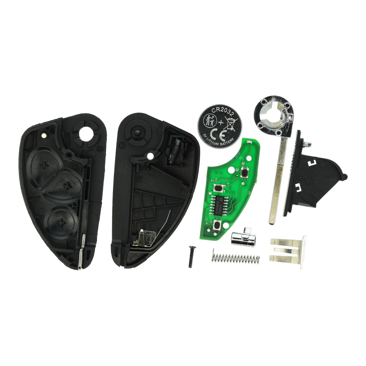 Funk Schlüssel Klappschlüssel 434MHZ ASK +Transponder ID48 +Rohling SIP22 3 Tasten kompatibel mit Alfa Romeo 147 00-10 156 03-06 GT 03-10 Autoschlüssel