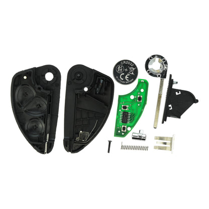 Funk Schlüssel Klappschlüssel 434MHZ ASK +Transponder ID48 +Rohling SIP22 3 Tasten kompatibel mit Alfa Romeo 147 00-10 156 03-06 GT 03-10 Autoschlüssel
