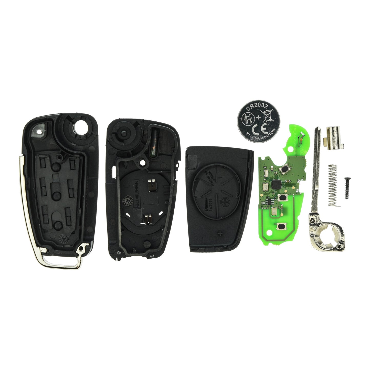 Funk Schlüssel Klappschlüssel 434MHZ ASK +Transponder ID48 +Rohling HU66 3 Tasten kompatibel mit Seat Exeo Audi A4 S4 RS4 B7 8E 04-09 Autoschlüssel