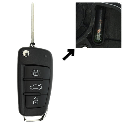 Funk Schlüssel Klappschlüssel 434MHZ ASK +Transponder ID48 +Rohling HU66 3 Tasten kompatibel mit Seat Exeo Audi A4 S4 RS4 B7 8E 04-09 Autoschlüssel