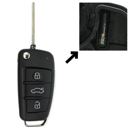 Funk Schlüssel Klappschlüssel 434MHZ ASK +Transponder ID48 +Rohling HU66 3 Tasten kompatibel mit Audi A1 8X Q3 8U 10-17 Autoschlüssel