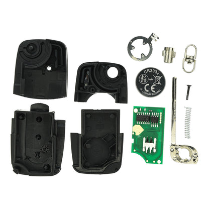 Funk Schlüssel Klappschlüssel 434MHZ ASK +Transponder ID48 +Rohling HU66 3 Tasten kompatibel mit Audi A2 A4 8E B6 00-04 8H Cabrio Autoschlüssel