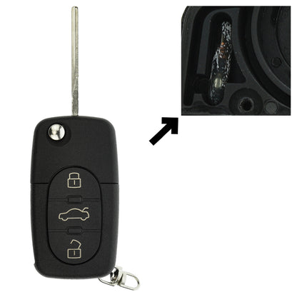 Funk Schlüssel Klappschlüssel 434MHZ ASK +Transponder ID48 +Rohling HU66 3 Tasten kompatibel mit Audi A2 A4 8E B6 00-04 8H Cabrio Autoschlüssel