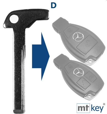 Notschlüssel Schlüssel Rohling Kompatibel mit Mercedes Benz Sprinter 906 W169 W210 W211 W203