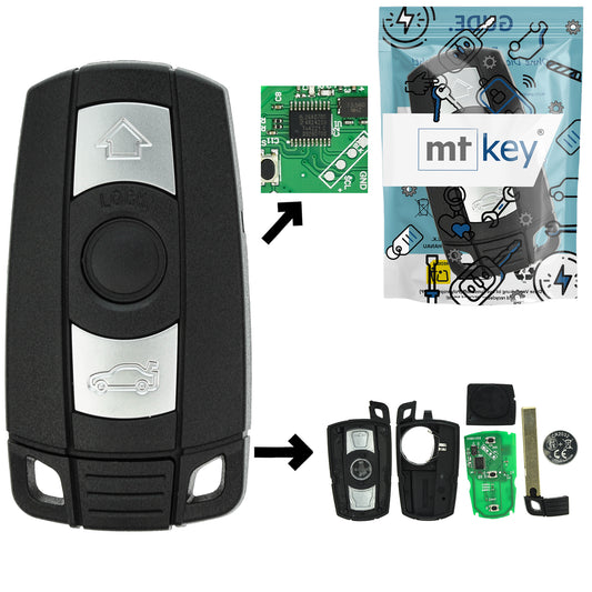 Funk Schlüssel 868MHZ FSK 3 Tasten kompatibel mit BMW 1er E81 E82 E87 E88 3er E90 E91 E92 E93 5er E60 6er E63 E64 X5 E70 Z4 E89 X6 E71 E72 X1 E84 M3 M5 M6 7er E65 E66 E67 E68 Autoschlüssel