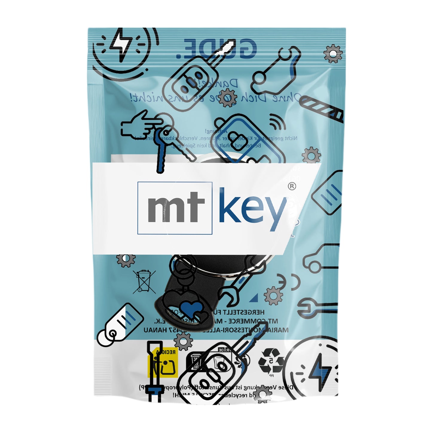 Funk Schlüssel Smartkey 434MHZ +Transponder ID46 PCF7945 +Rohling HU92 R 3 Tasten kompatibel mit MINI R57 Cabrio R55 Clubman R60 Countryman R58 Cooper Coupe R56 Cooper Hatch R61 Paceman